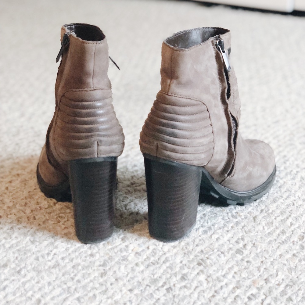 Sam Edelman chunky light brown leather heel boot